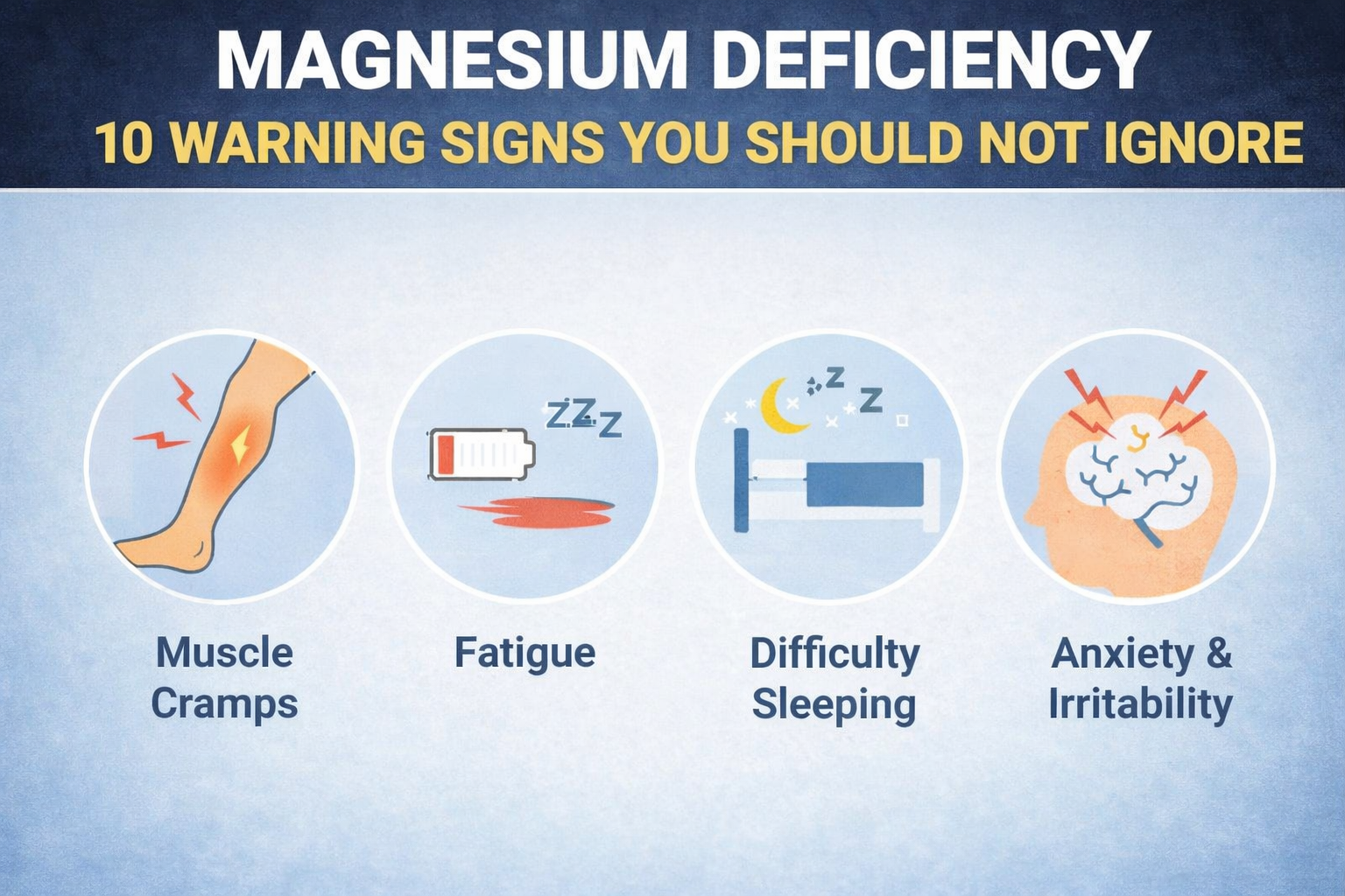 magnesium deficiency symptoms infographic