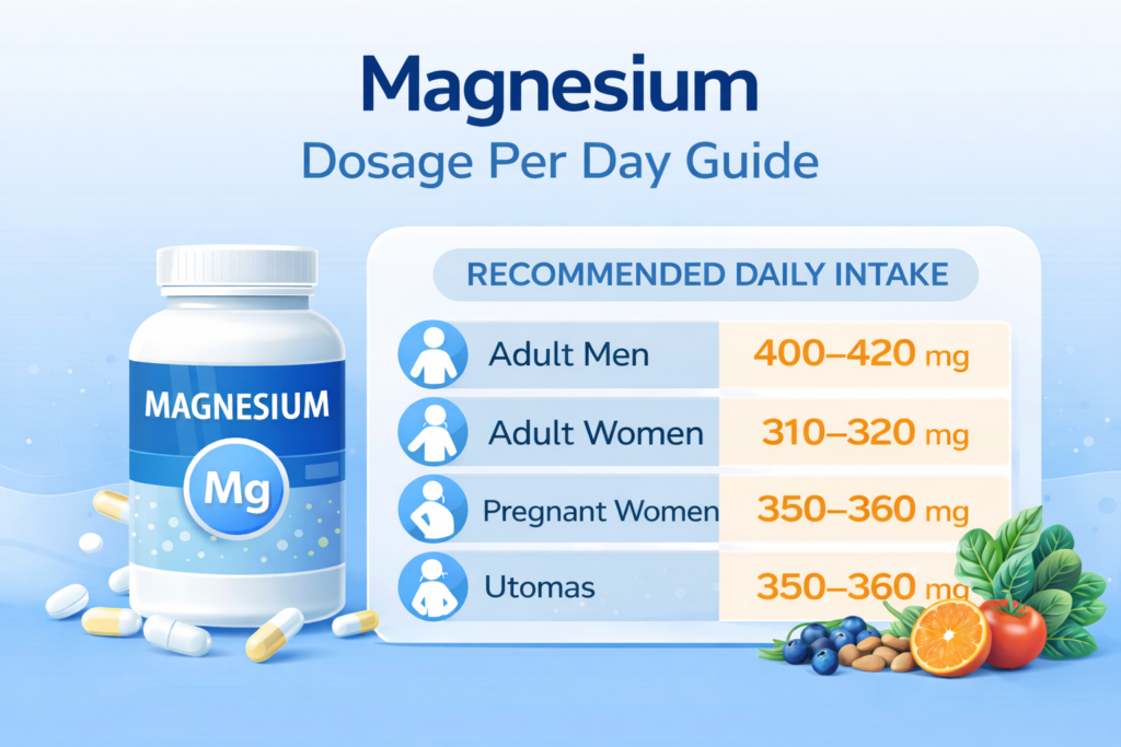 magnesium dosage recommended daily intake chart